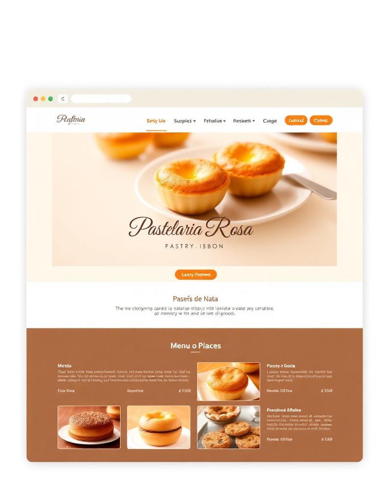 Site da Pastelaria Rosa criado pela LusoDesign